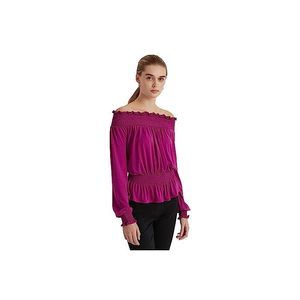 MSRP $80 Ralph Lauren Jersey Off-the-Shoulder Top Purple Size XL